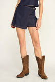 Asymmetric Denim Skort (Dark Denim)