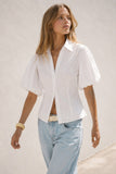 Elevated Embroidered Puff Sleeve Shirt