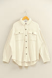 Stonewash Drift Shacket (Cream)
