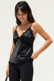 Cassie Lace Trim Cami (Black)