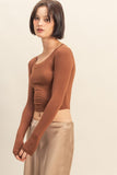 Kari Long Sleeve Top (Chestnut)