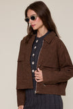 Maison Collared Leather Coat (Pecan)