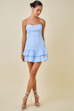 Strapless Gingham Sweetheart Mini Dress