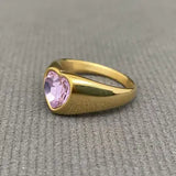Glossy Colored Heart Ring (Purple)