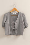 Gingham Puff Sleeve Blouse