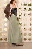 Celeste Satin Skirt (Sage)