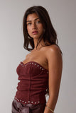 Rebel Studded Top (Merlot)