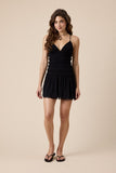 Flirt Factor Drop Waist Mini Dress (Black)