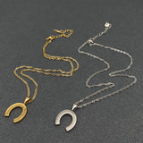 Horseshoe Charm Necklace (Gold)
