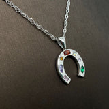 Horseshoe Charm Necklace (Silver)