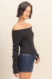 Shoulder Season Sweater (Black)
