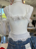 Snowwhite Lace Sleeveless Sweater (Ivory)