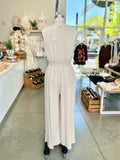 Linen Smocked Waist Jumpsuit