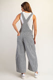 Just In Time Stripe Barrel Leg Overalls