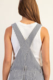 Just In Time Stripe Barrel Leg Overalls