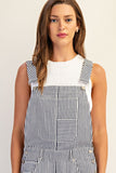 Just In Time Stripe Barrel Leg Overalls