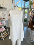 Lovely Babydoll Swing Mini Dress (White)
