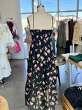 Rosette Floral Corset Maxi Dress