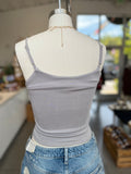 Spaghetti Strap Crop Top (Taupe Grey)