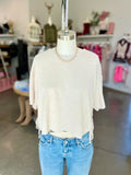 Hacci Side Tie Boxy Top (Natural)