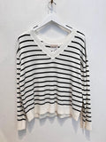 Striped V-neck Lightweight Sweater