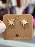 Gold Dipped Northstar Shell Stud Earrings