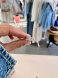 Baguette Pave Studded Ring (Silver)