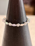 Mixed Flowers Band Ring (Silver)