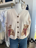 Teddy Dreams Button Down Sweater