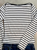 Nautical Stripe Knit Top (White)