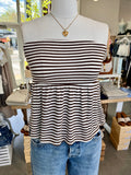 Sweet Escape Striped Babydoll Halter Top