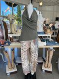 Paisley Print Slouchy Crop Barrel Pant