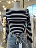Nautical Stripe Knit Top (Navy)