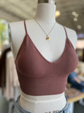 Ribbed Longline Bralette (Mauve)