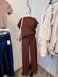 Lounge Club Tee & Pants Set (Brown)