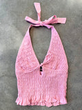 Blaire Halter V-neck Tie Top