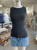 Jane Ruched Tank Top (Charcoal)