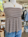 Sweet Escape Striped Babydoll Halter Top