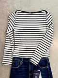Nautical Stripe Knit Top (White)
