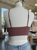 Ribbed Longline Bralette (Mauve)
