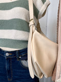 Faux Leather Crossbody Bag (Ivory)