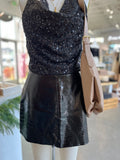 Faux Leather Mini Skirt  (Black)