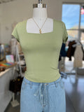 Classic Square Neck Tee (Sweet Pea)