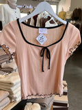 Square Neck Ribbon Top