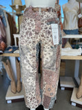 Paisley Print Slouchy Crop Barrel Pant