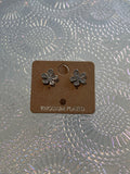 Dainty Floral Stud Earrings (Silver)