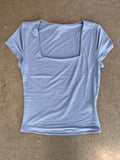 Classic Square Neck Tee (Denim Blue)