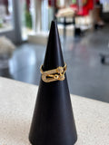 Pave Link Ring (Gold)