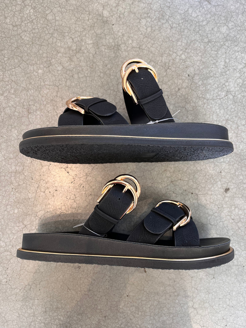 Tory Black & Rose Gold Sandal