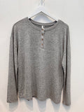Buttery Soft Hacci Henley Top (H Grey)